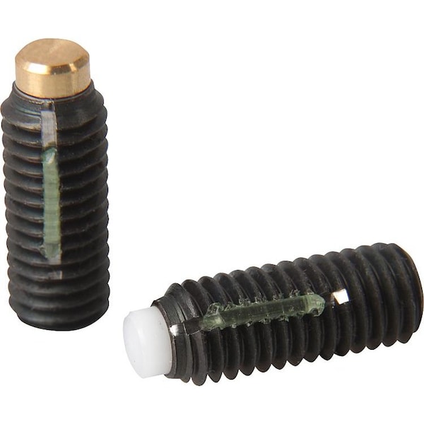 Thrust Screw Without Head, Long-Lok M12X82, 1, Sw=6, Steel 10.9 Black Oxidized, Comp:Pom